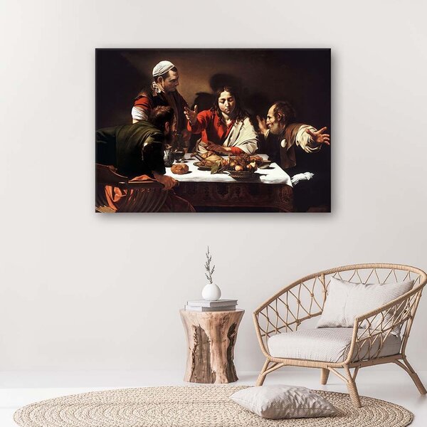 Obraz na plátně Večeře v Emauzích - Michelangelo Merisi da Caravaggio, reprodukce Rozměry: 60 x 40 cm