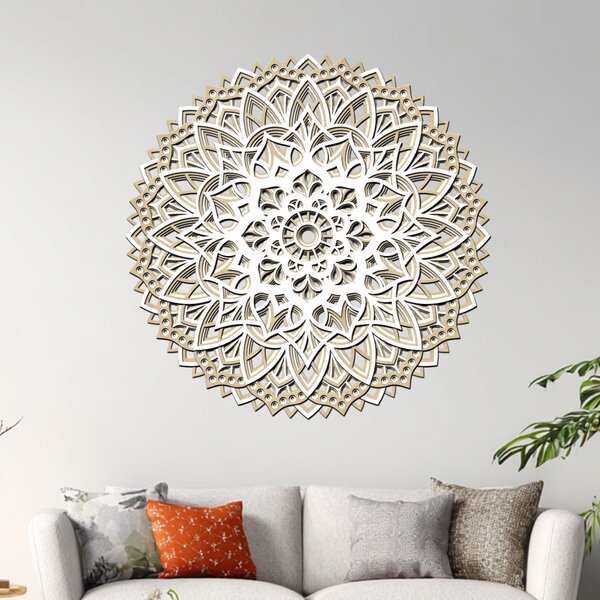 4 vrstvá mandala KVETOUCÍ DUŠE | Rozměry (cm): 40x40 | Zvolte barvu dekoru: Bílá-Antracit