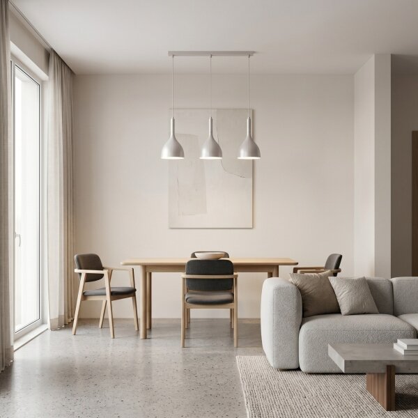 Lustr na lanku NOAK 3xE27/15W/230V krémová