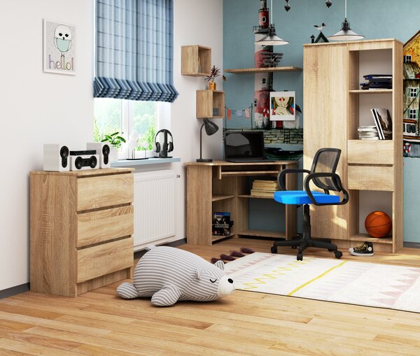 Ak furniture Rohový psací stůl Ted dub sonoma