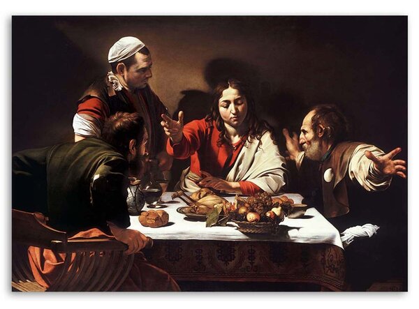 Obraz na plátně Večeře v Emauzích - Michelangelo Merisi da Caravaggio, reprodukce Rozměry: 60 x 40 cm