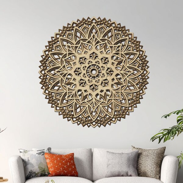 4 vrstvá mandala KVETOUCÍ DUŠE | Rozměry (cm): 40x40 | Zvolte barvu dekoru: Bílá-Antracit