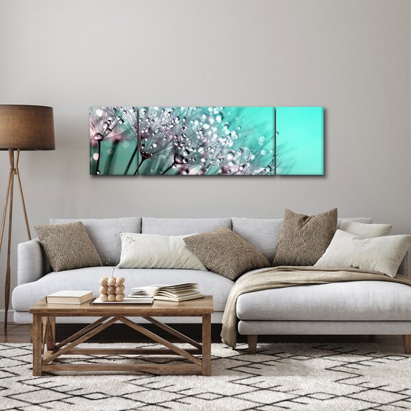 Obraz - orosená rostlina (170x50 cm)
