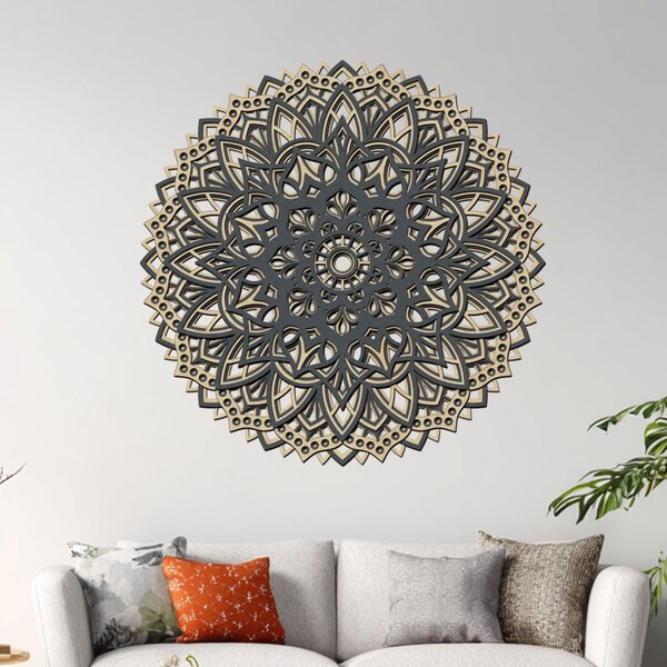 4 vrstvá mandala KVETOUCÍ DUŠE | Rozměry (cm): 40x40 | Zvolte barvu dekoru: Bílá-Antracit