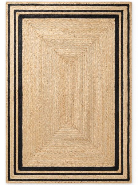 Hanse Home, Kusový koberec Looma 106302 Natural Gold Black, 120x170, béžová, chodba / předsíň