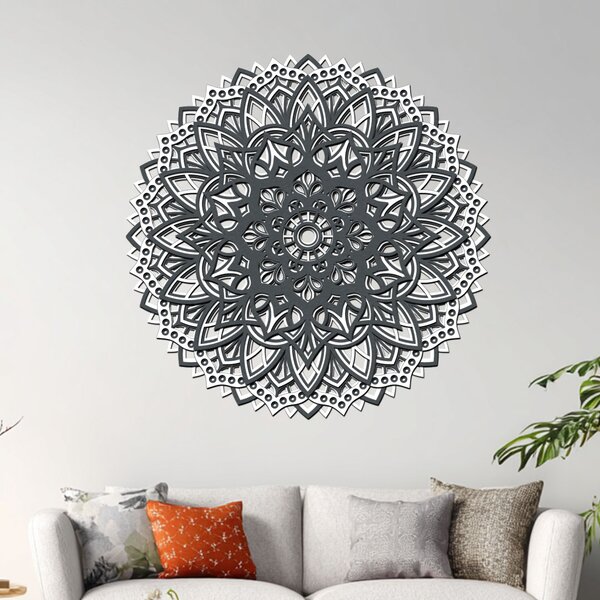 4 vrstvá mandala KVETOUCÍ DUŠE | Rozměry (cm): 40x40 | Zvolte barvu dekoru: Bílá-Antracit