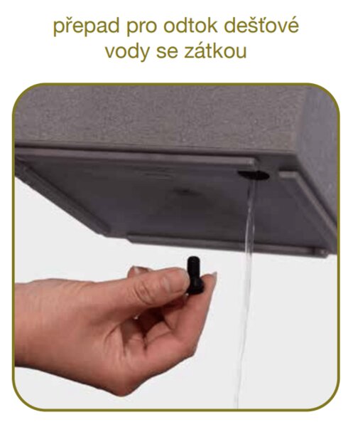 Květináč DELTO STONE 30x30x30 samozavlažovací nízký kamenná šedá