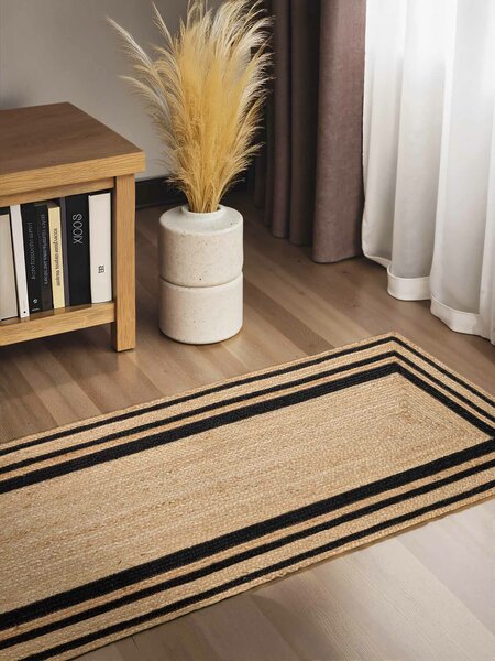 Hanse Home, Běhoun Looma 106302 Natural Gold Black, 70x200, béžová, chodba / předsíň