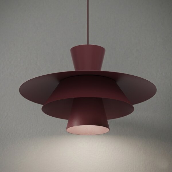 Lustr na lanku PLATO 1xE27/15W/230V burgundy