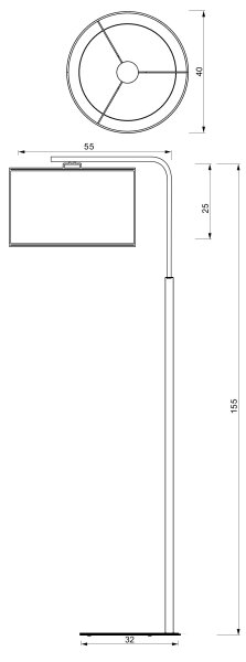 Stojací lampa ARDEN 1xE27/15W/230V béžová/hnědá