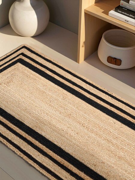 Hanse Home, Běhoun Looma 106302 Natural Gold Black, 70x200, béžová, chodba / předsíň