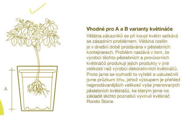 Květináč RONDO STONE 33 samozavlažovací antracit