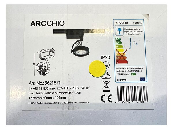 Arcchio - LED Bodové svítidlo do lištového systému RICK AR111 1xG53/13W/230V