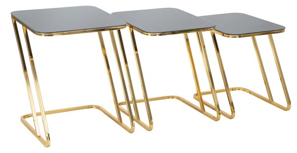Mauro Ferretti Konferenční stolek TAVOLINETTI SIMPLE SET 3PZ 44X50,5X55,5-39X49X51-34X47X45 cm