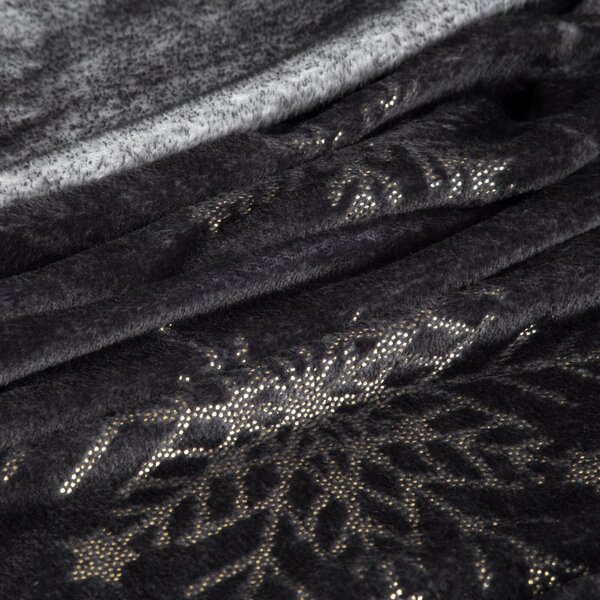 VÁNOČNÍ FLANELOVÁ DEKA SNOW GOLD 150X200 CM VZOROVANÁ