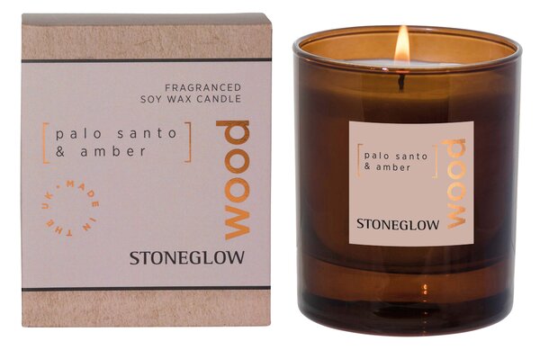 Stoneglow Wood - Palo Santo & Amber Vonná svíčka, 160 g