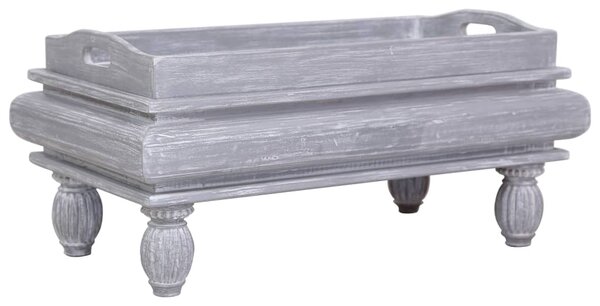 Konferenční stolek šedý 90 x 50 x 40 cm masivní mahagon