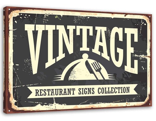 Obraz na plátně Vintage restaurace znamení Rozměry: 60 x 40 cm