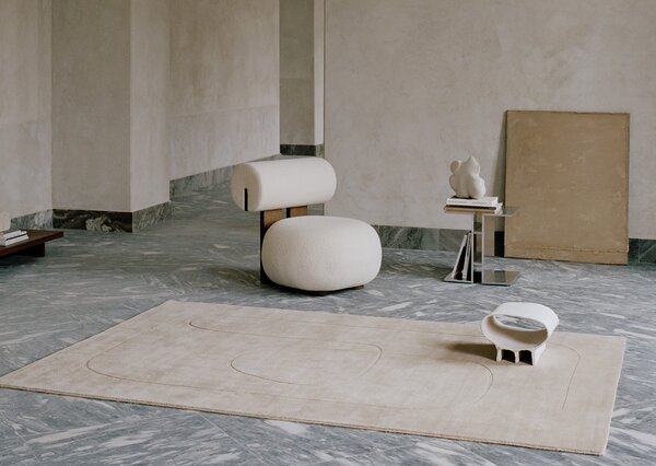 Linie Design Vlněný koberec Cursive Expanse Beige, béžový Barva: Beige (béžová), Rozměr: 140x200 cm