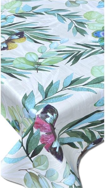 Ubrus PVC 3581485 metráž, 20 m x 140 cm, listy s motýli, IMPOL TRADE