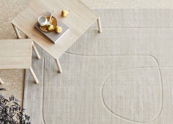Linie Design Vlněný koberec Cursive Expanse Beige, béžový Barva: Beige (béžová), Rozměr: 140x200 cm