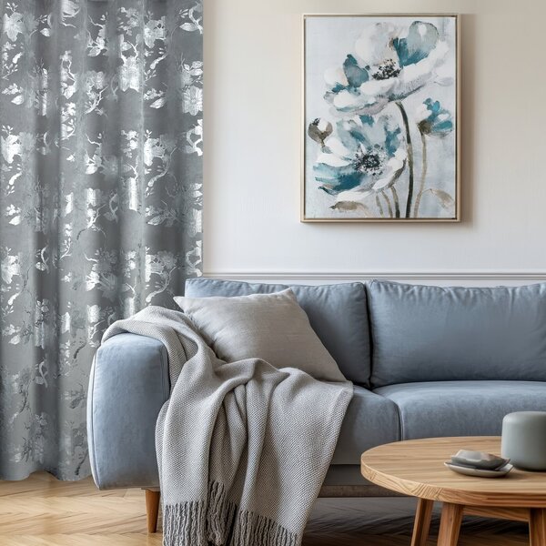ZATEMŇOVACÍ ZÁVĚS NA KROUŽCÍCH CELIA 140X250 CM VZOROVANÁ