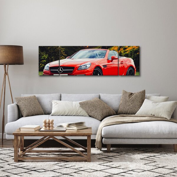 Obraz - červený Mercedes (170x50 cm)