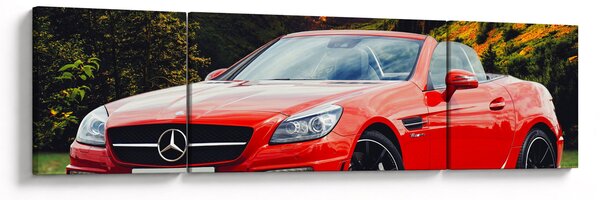 Obraz - červený Mercedes (170x50 cm)