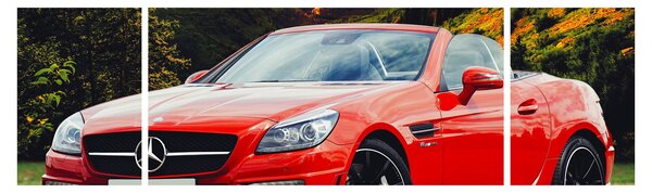 Obraz - červený Mercedes (170x50 cm)