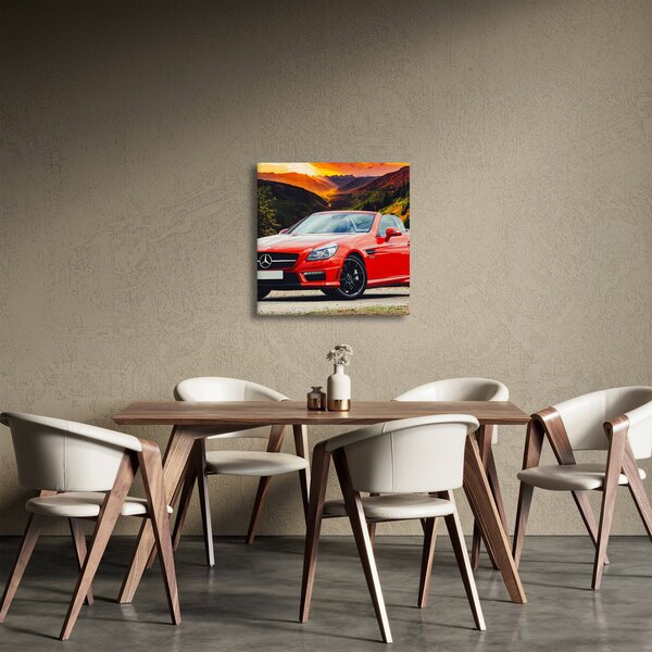 Obraz - červený Mercedes (30x30 cm)