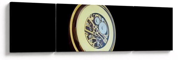 Obraz zlatých kapesních hodinek (170x50 cm)