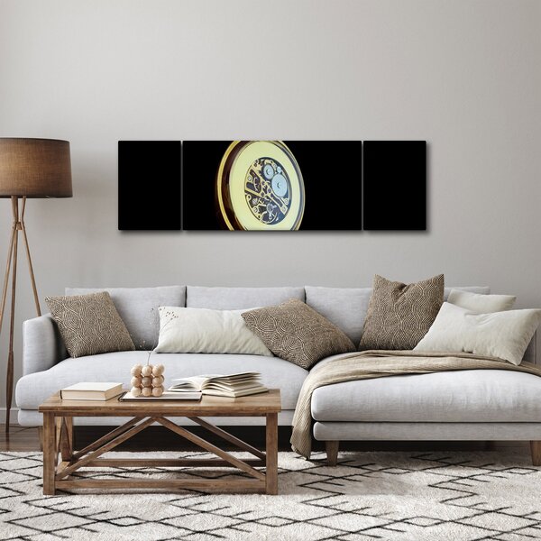 Obraz zlatých kapesních hodinek (170x50 cm)
