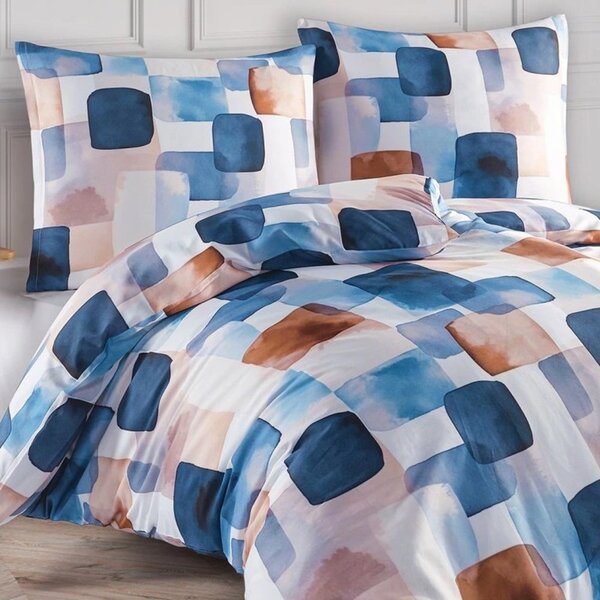 Saténové ložní povlečení Echo s akvarelovým vzorem - Bedtex Exclusive - 100% bavlna - 70 x 90 cm + 140 x 200 cm