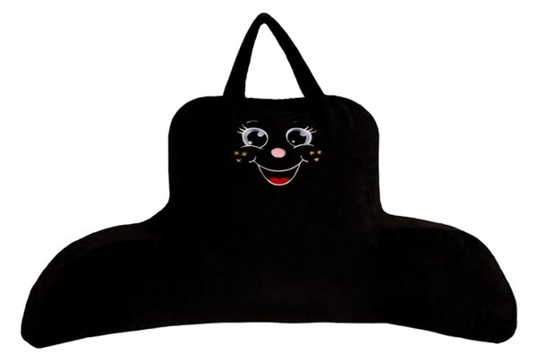 Bellatex Polštář opěrka na čtení s výšivkou 50x100 cm Černá