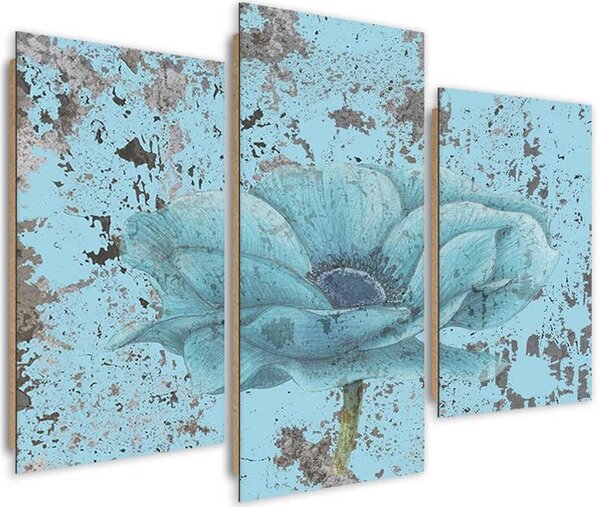 Obraz Mořská květina retro - 3 dílný Velikost: 60 x 40 cm, Provedení: Panelový obraz