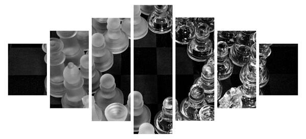 Obraz - černobílé šachy (210x100 cm)