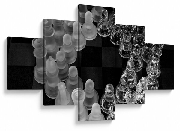 Obraz - černobílé šachy (125x70 cm)