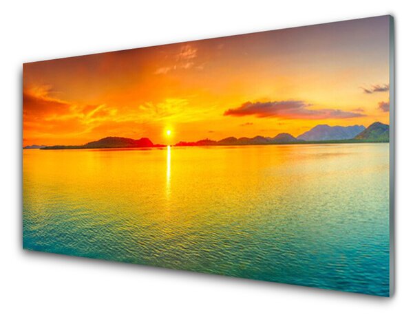 Kuchyňský skleněný panel Moře Slunce Krajina 100x50 cm