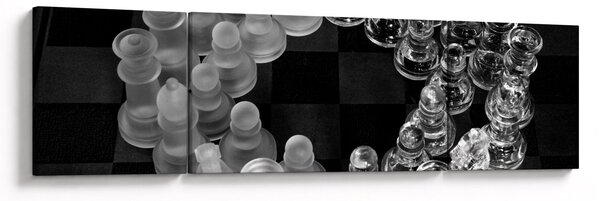 Obraz - černobílé šachy (170x50 cm)