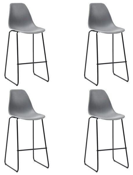 Barové židle 4 ks šedé plast
