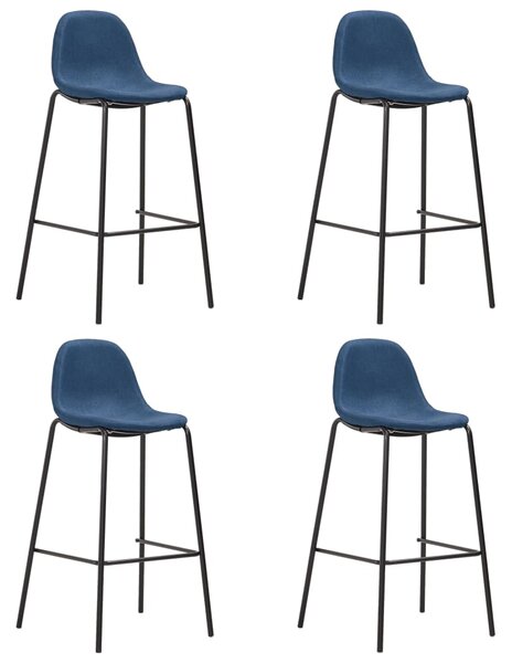 Barové židle 4 ks modré textil