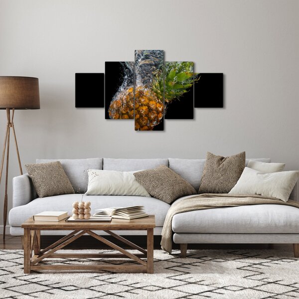 Obraz ananasu ve vodě (125x70 cm)