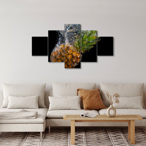 Obraz ananasu ve vodě (125x70 cm)