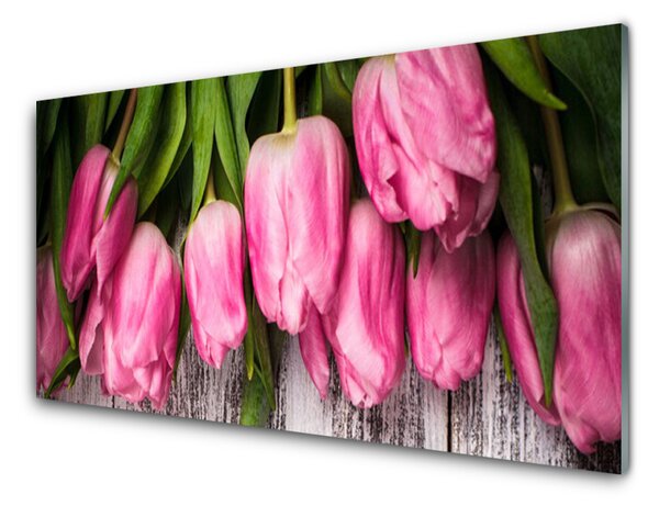 Kuchyňský skleněný panel Tulipány 120x60 cm