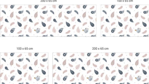 FUGU Ochrana zdi za postel - Pírka Varianta ochrany zdi: Delší strana postele 200x65 + čelo 100x65 cm