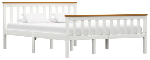 Rám postele bílý masivní borové dřevo 140 x 200 cm