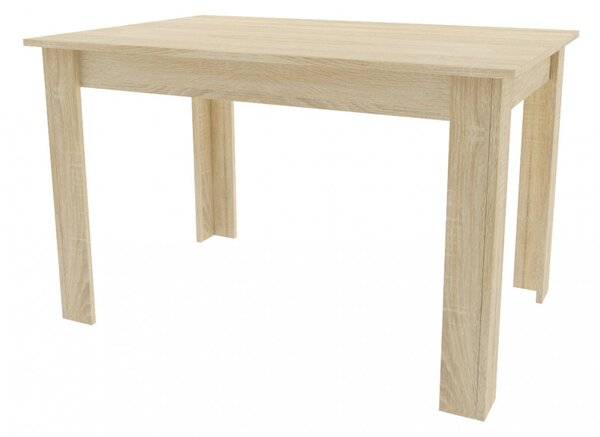 Jídelní set 1 + 4, stůl UMEKO 120x80 cm dub sonoma + růžová sametová židle KARA