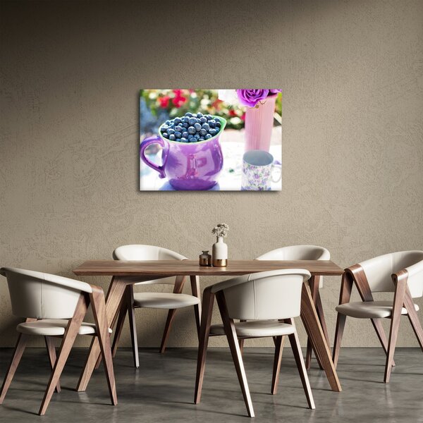 Obraz - borůvky v hrníčku (70x50 cm)