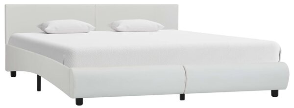 Rám postele bílý umělá kůže 160 x 200 cm