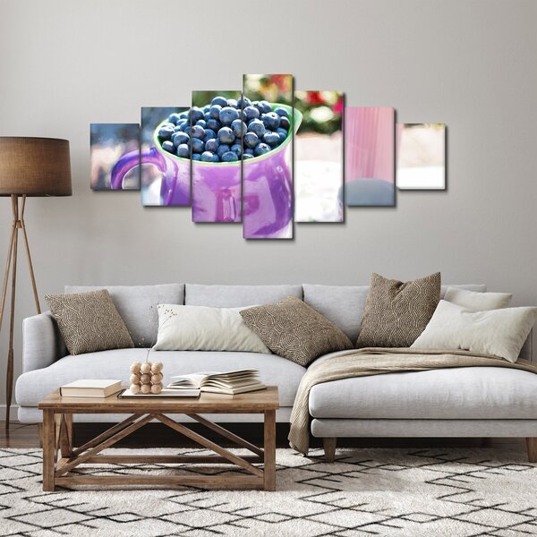 Obraz - borůvky v hrníčku (210x100 cm)